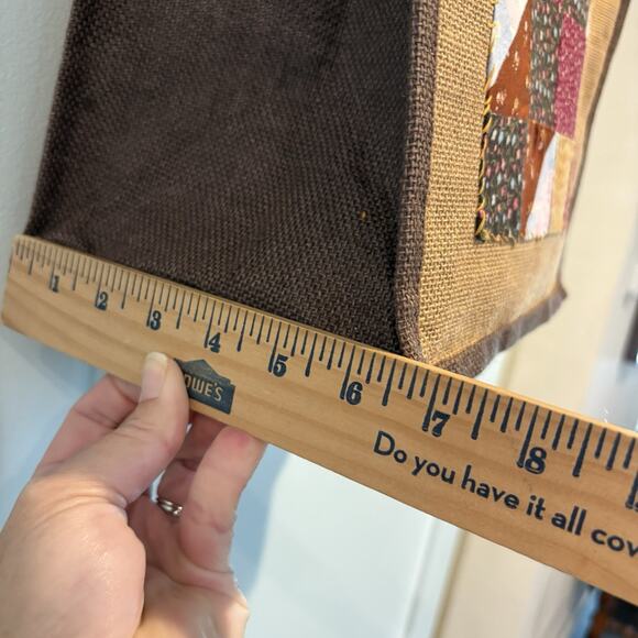 Vintage Feed Sack Tote Purse Handbag Handmade Quilted Upcycled Hook Loop Close - Picture 13 of 16